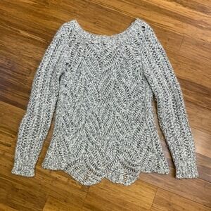 LOFT‎ Women's Textured Open Knit Sweater Wool Blend Long Sleeve Pullover Medium